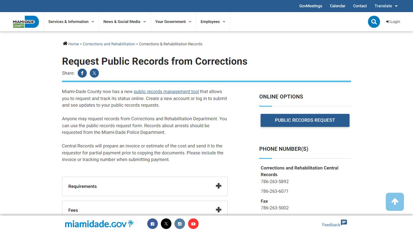 Corrections & Rehabilitation Records - Miami-Dade County